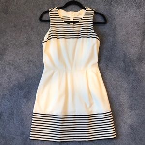Madewell white dress with black stripes